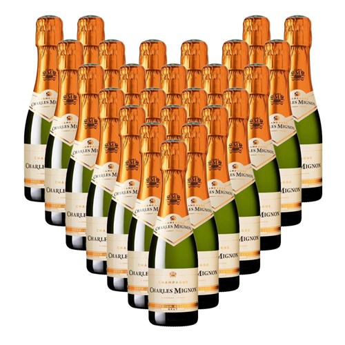 Case of 24 Bottles of Mini Charles Mignon Brut Champagne 20cl – Perfect for Parties or Giveaways